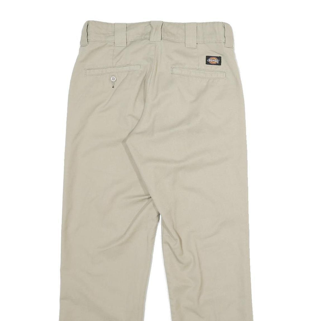 DICKIES Mens Beige Regular Fit Straight Leg Trousers W29 L30 Workwear Zip