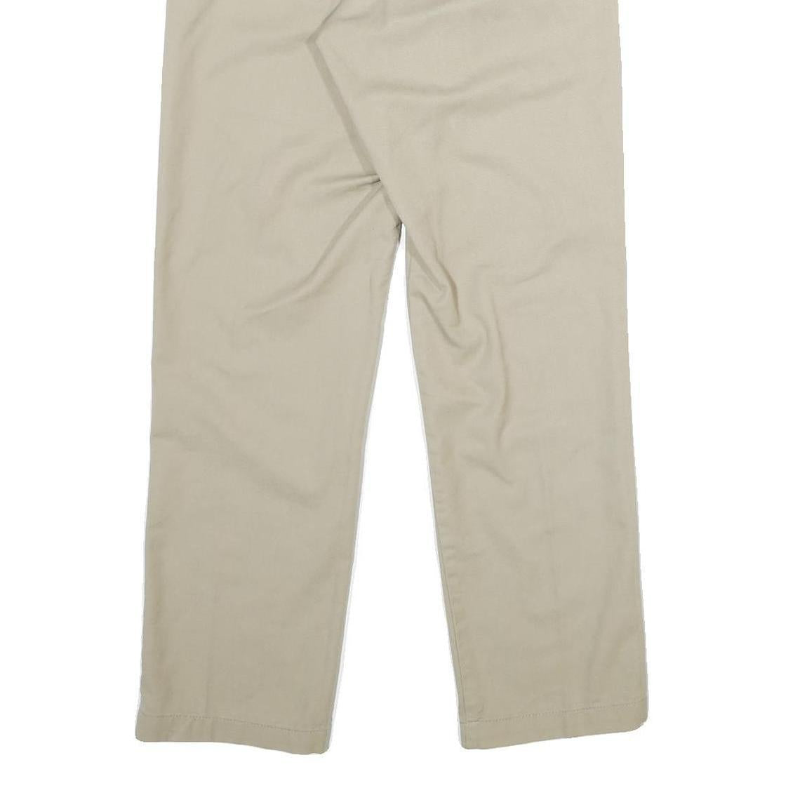 DICKIES Mens Beige Regular Fit Straight Leg Trousers W29 L30 Workwear Zip