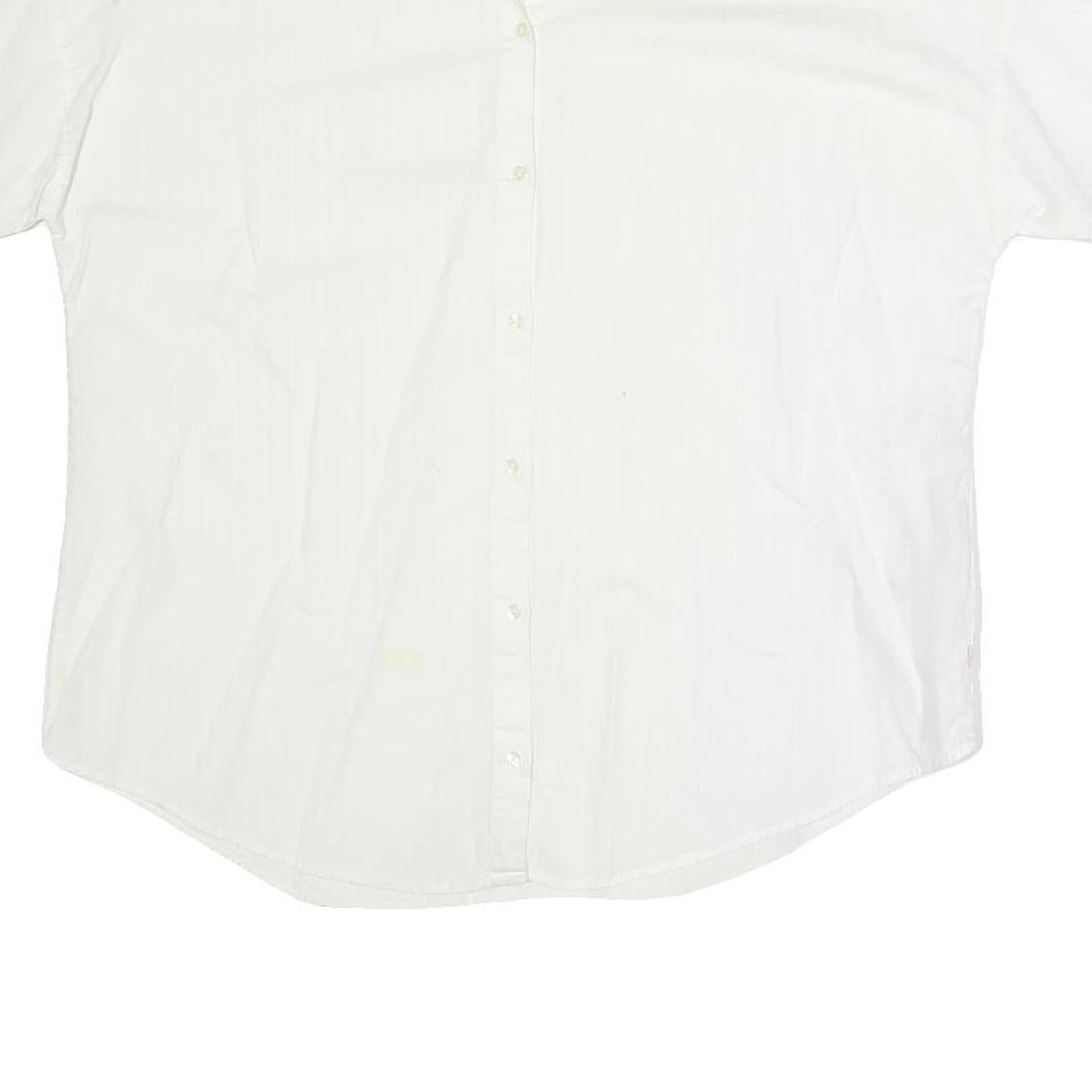 LEVI'S Womens White Cotton Blend Shirt L Casual Short Sleeve Button Down