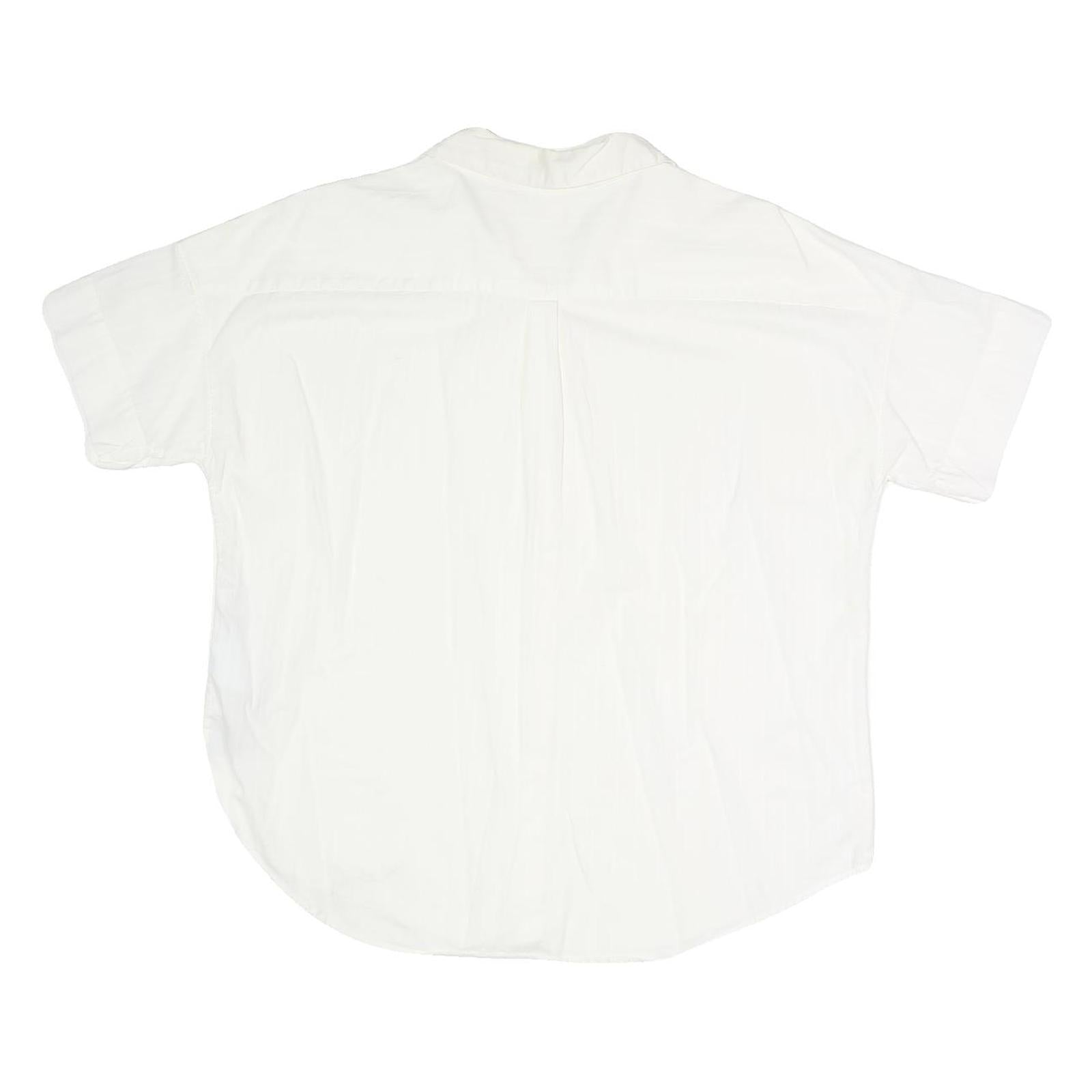 LEVI'S Womens White Cotton Blend Shirt L Casual Short Sleeve Button Down