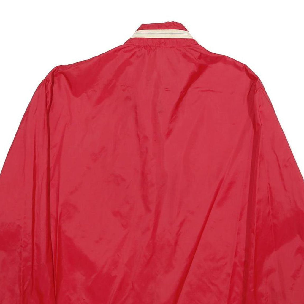 BOY SCOUTS OF AMERICA Mens Red Nylon Bomber Jacket M Plain Zip Lightweight