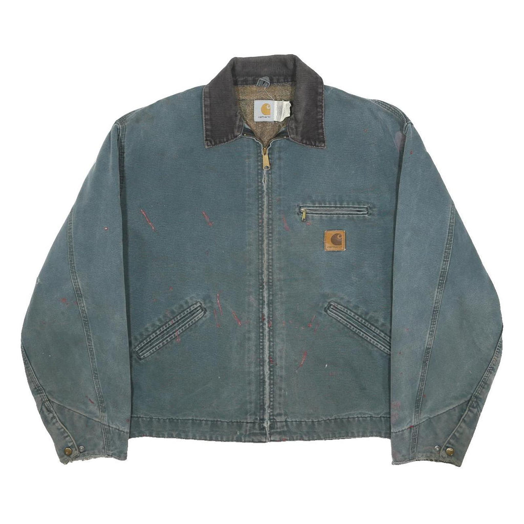 CARHARTT  J43 HTG Detroit Mens Hunter Green Workwear Jacket XL Cotton Zip Up