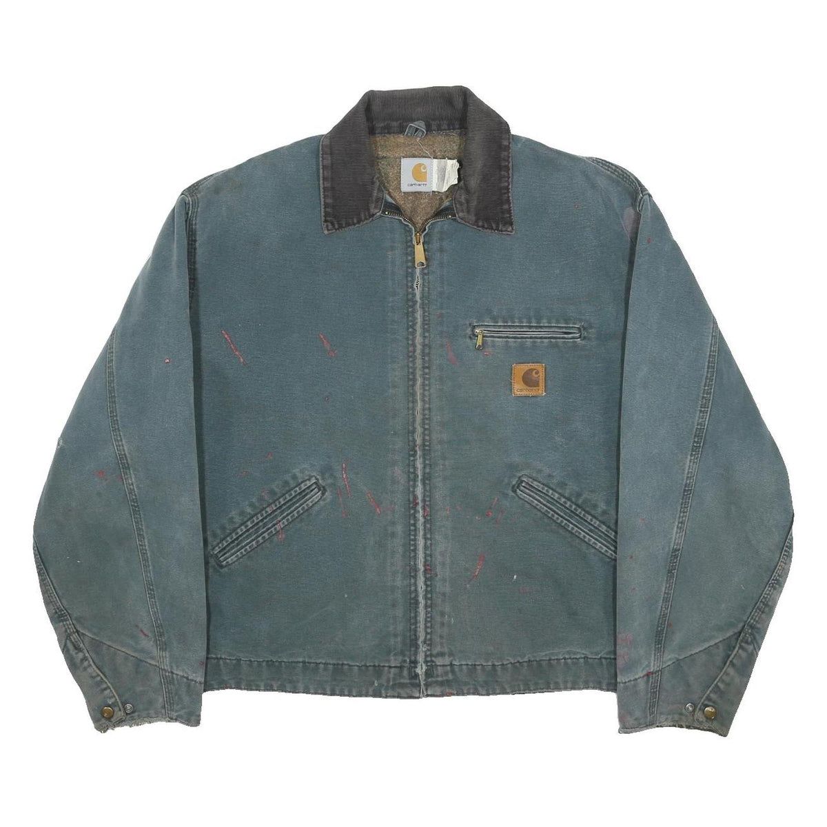 CARHARTT  J43 HTG Detroit Mens Hunter Green Workwear Jacket XL Cotton Zip Up