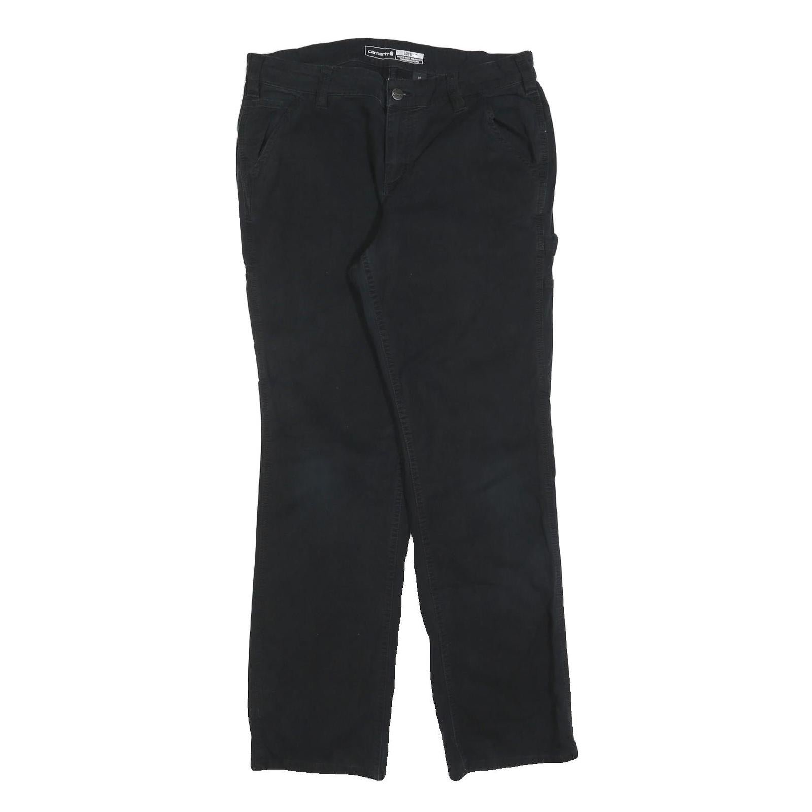 CARHARTT Womens Cotton Blend Black Regular Straight Trousers W32 L30 Workwear