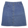 WRANGLER Womens Blue Denim Button Front Midi Cotton Skirt M Stylish Casual