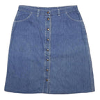 WRANGLER Womens Blue Denim Button Front Midi Cotton Skirt M Stylish Casual