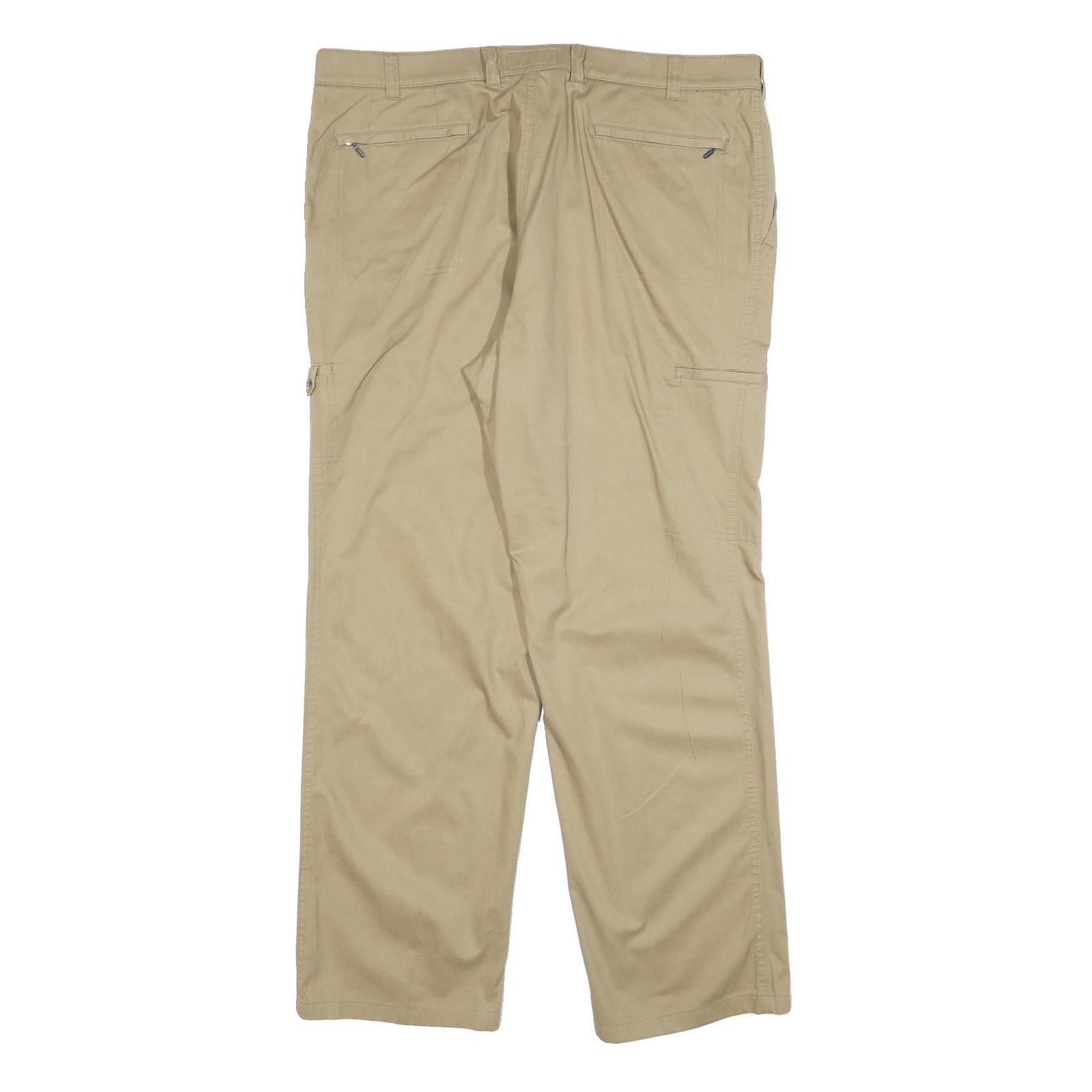 KLEPPER Mens Cotton Blend Beige Regular Fit Straight Leg Trousers W40 L32