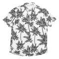 Mens White & Black Palm Tree Short Sleeve Shirt XL Lightweight Summer Casual
