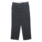 DICKIES Mens Cotton Blend Black Regular Straight Trousers W34 L30 Workwear Zip