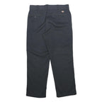 DICKIES Mens Cotton Blend Black Regular Straight Trousers W34 L30 Workwear Zip