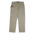 WRANGLER Mens Beige Cotton Blend Regular Straight Trousers W35 L34 Utility Cargo