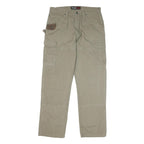 WRANGLER Mens Beige Cotton Blend Regular Straight Trousers W35 L34 Utility Cargo