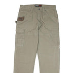 WRANGLER Mens Beige Cotton Blend Regular Straight Trousers W35 L34 Utility Cargo