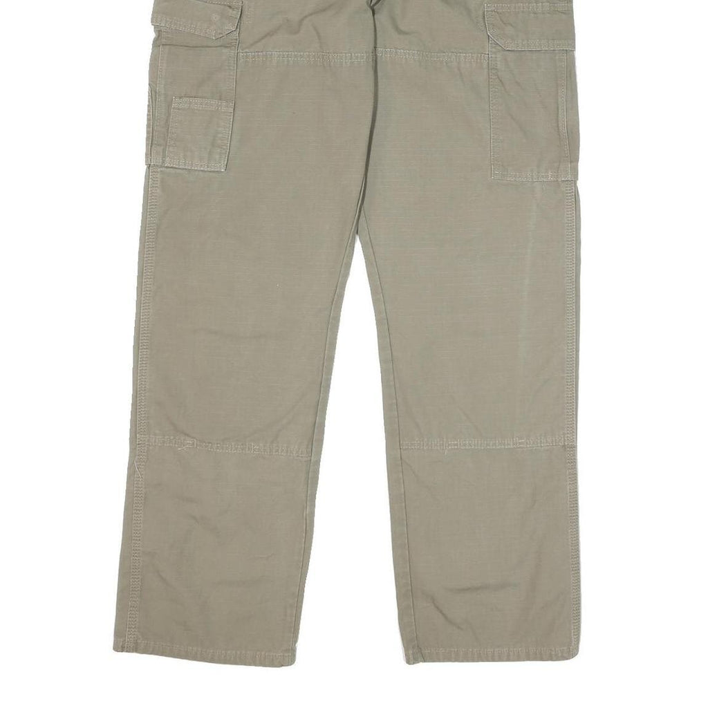 WRANGLER Mens Beige Cotton Blend Regular Straight Trousers W35 L34 Utility Cargo