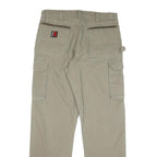 WRANGLER Mens Beige Cotton Blend Regular Straight Trousers W35 L34 Utility Cargo