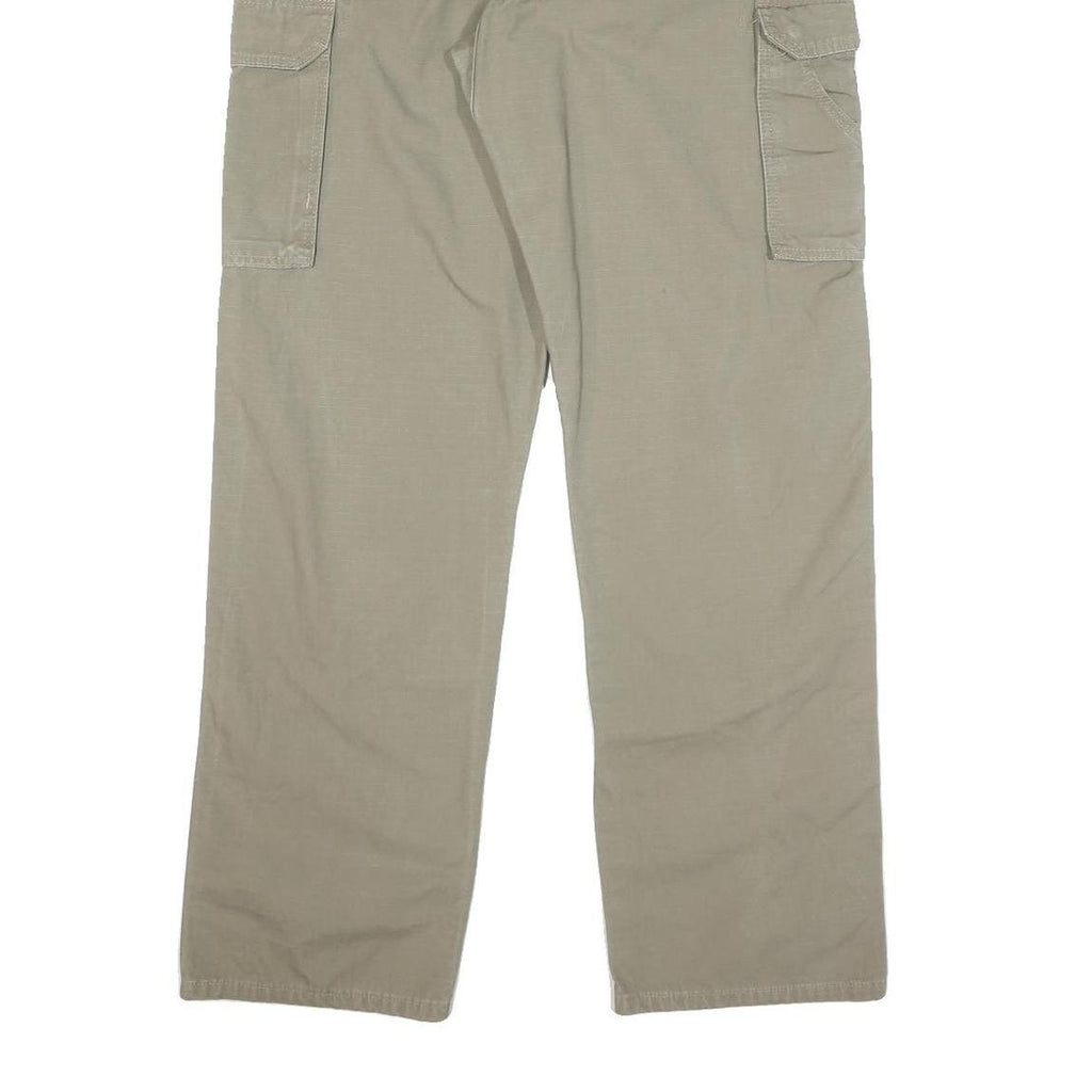 WRANGLER Mens Beige Cotton Blend Regular Straight Trousers W35 L34 Utility Cargo