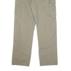 WRANGLER Mens Beige Cotton Blend Regular Straight Trousers W35 L34 Utility Cargo