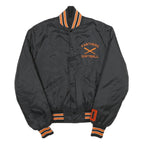 JOSTEN'S Mens Black & Orange Panthers Softball Varsity Jacket M Nylon Button