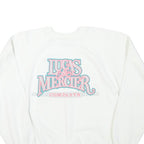 HANES Mens White Cotton Blend Sweatshirt XL Lucas & Mercier Company Printed Crew