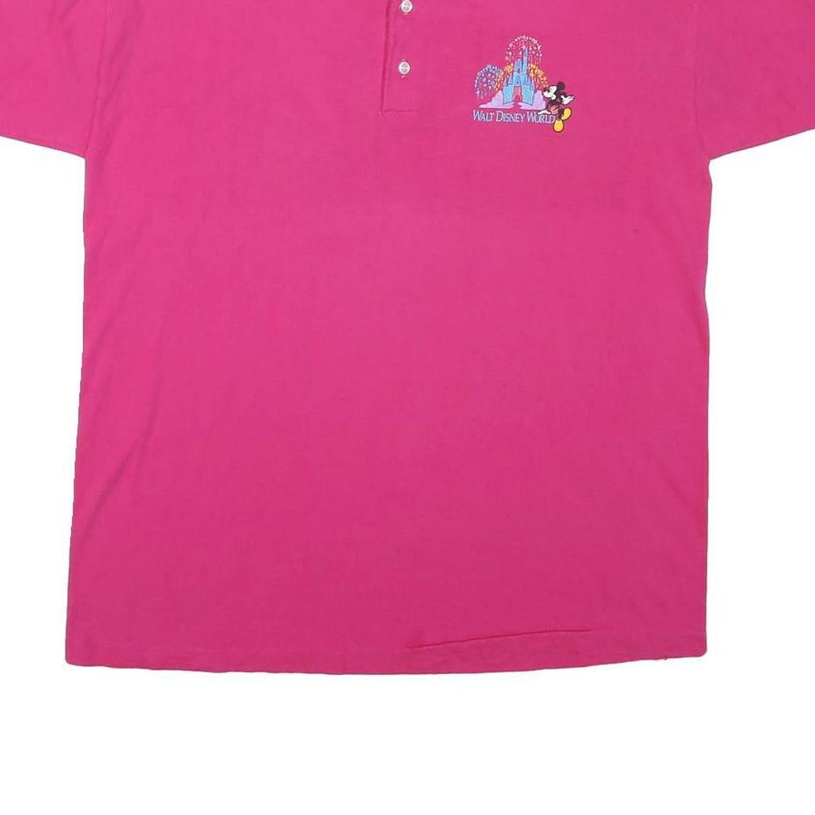 DISNEY Mens Pink Walt Disney World Graphic T-Shirt L Short Sleeve Crew Neck