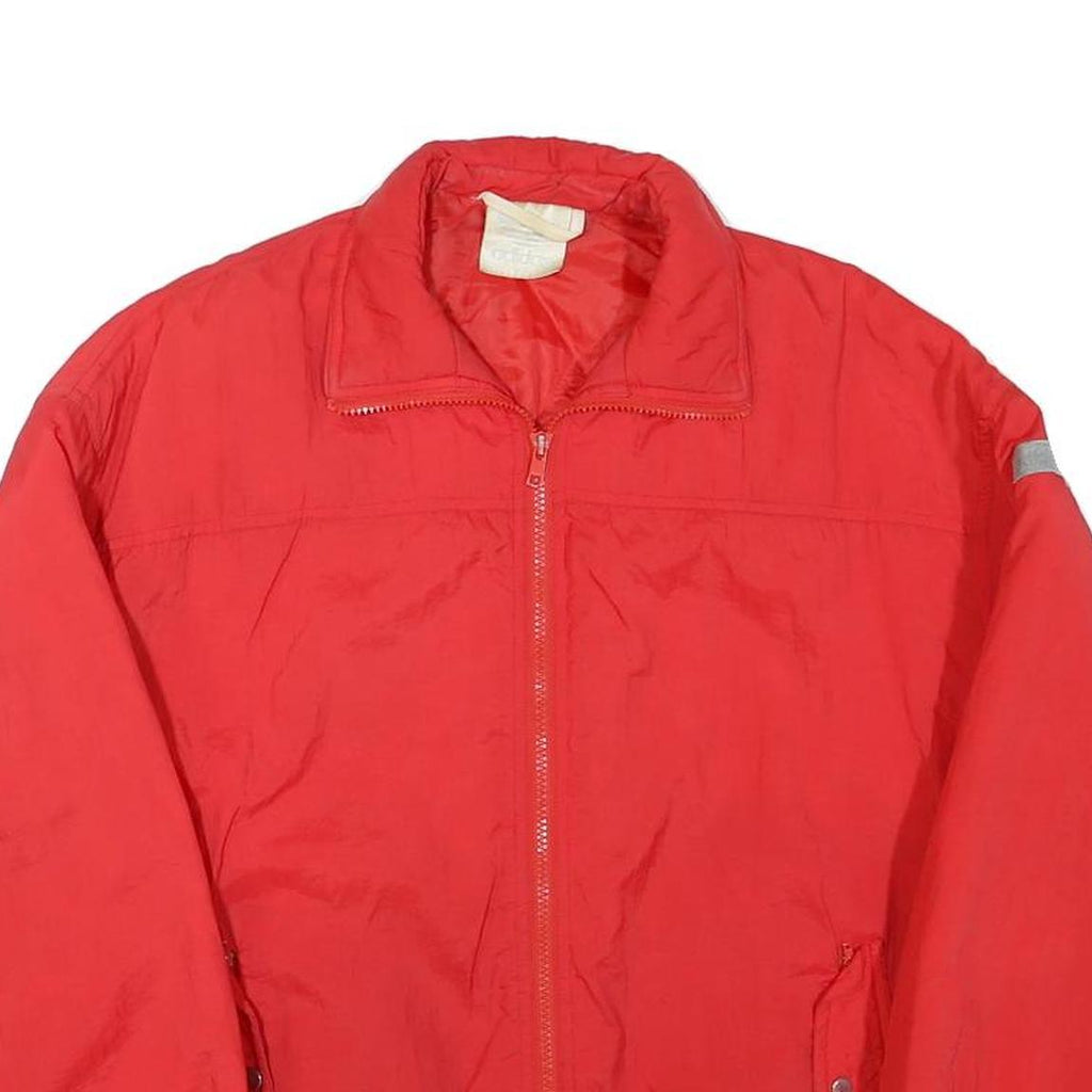 ADIDAS Mens Red Jacket M Polyester Blend Plain Zip Casual Sportswear