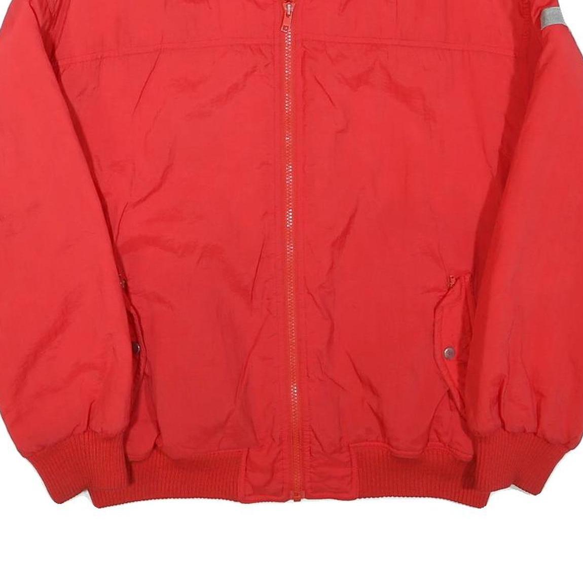 ADIDAS Mens Red Jacket M Polyester Blend Plain Zip Casual Sportswear