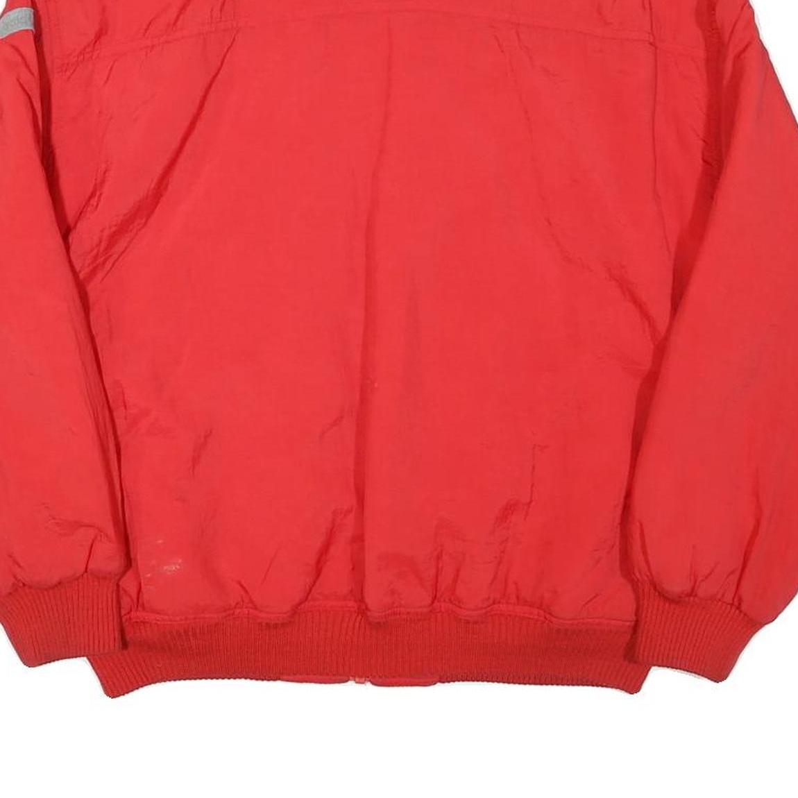 ADIDAS Mens Red Jacket M Polyester Blend Plain Zip Casual Sportswear