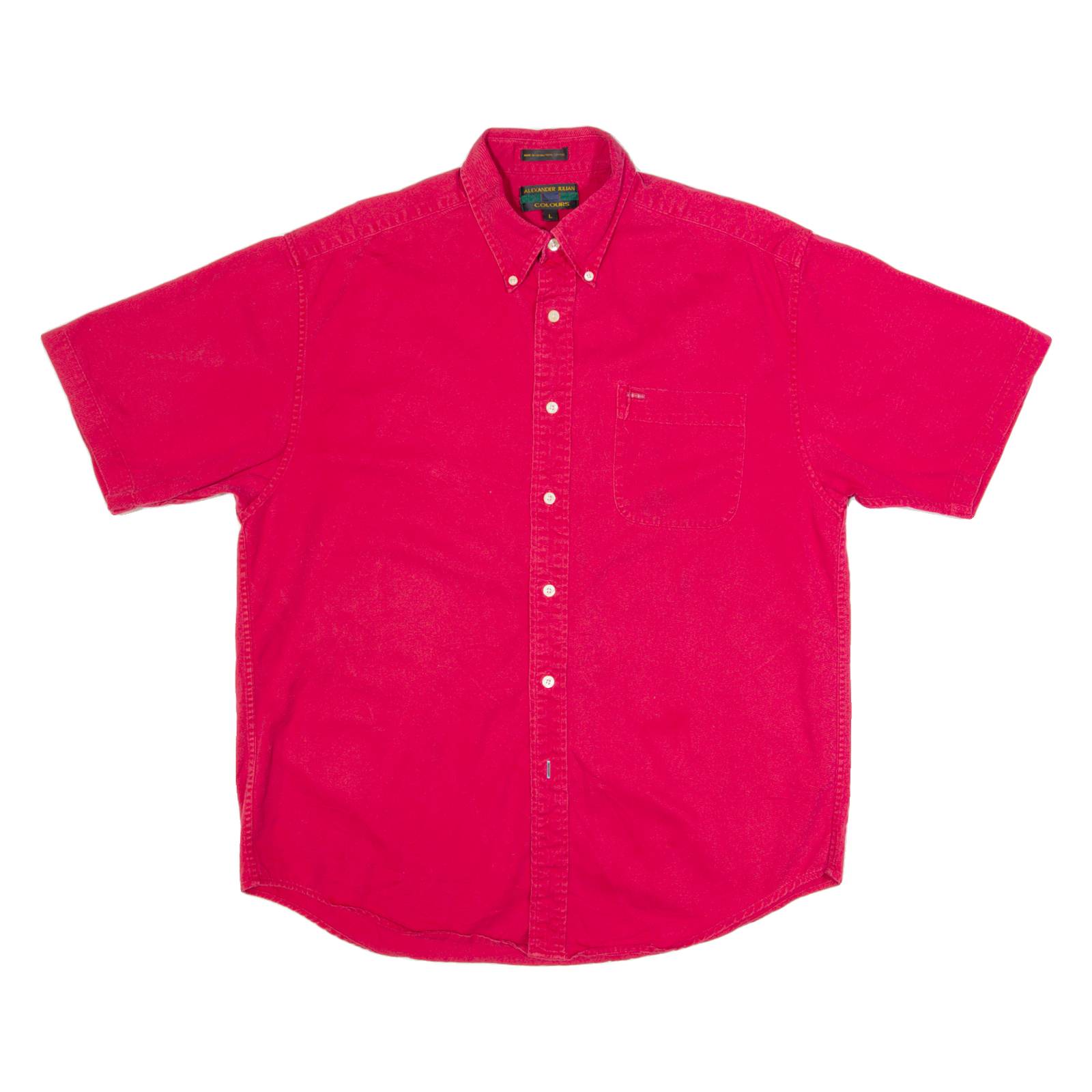 ALEXANDER JULIAN Mens Plain Shirt Red L