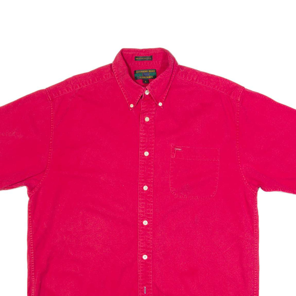 ALEXANDER JULIAN Mens Plain Shirt Red L
