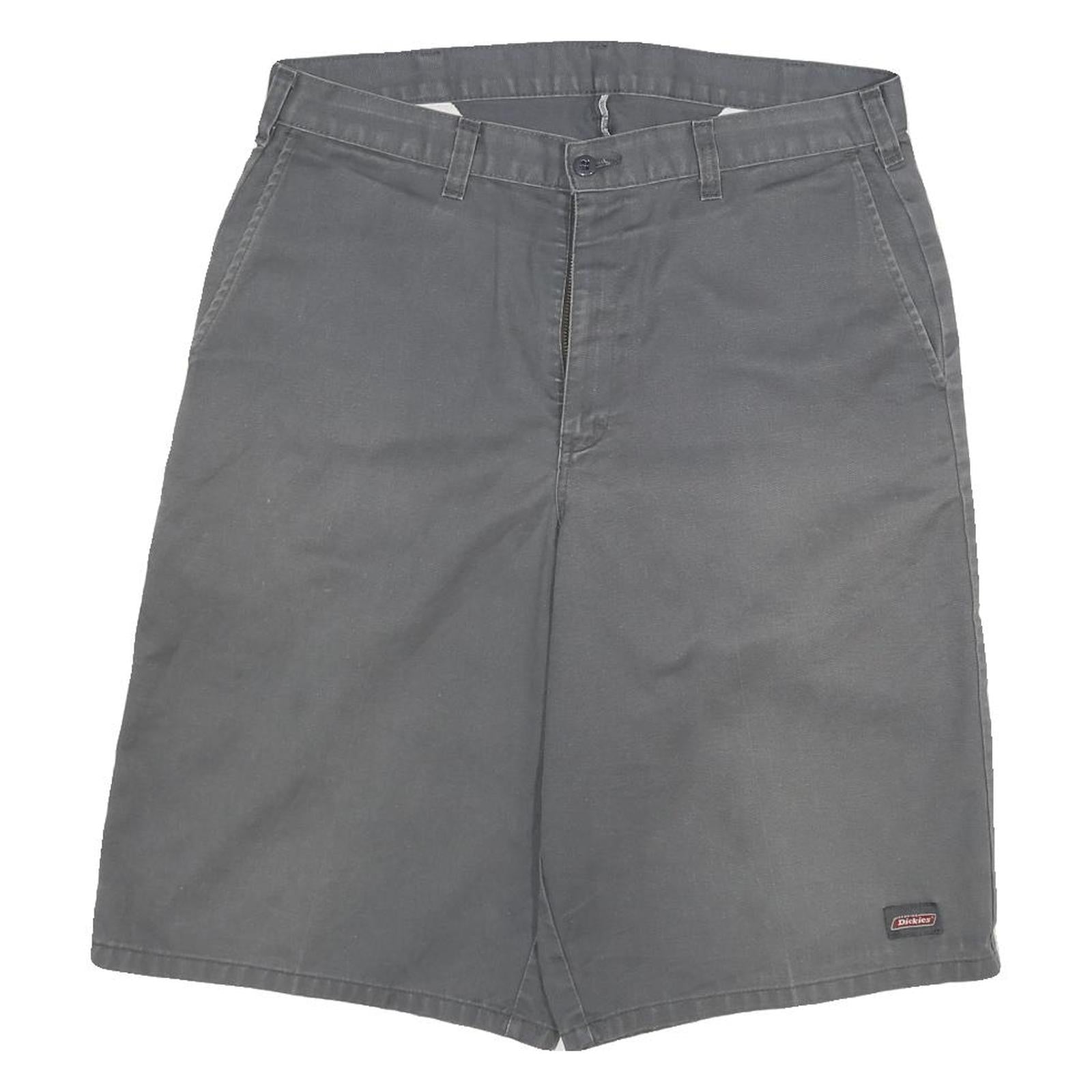 DICKIES Mens Shorts Grey Casual Plain XL W32 Cotton Blend Durable Workwear