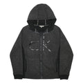 CALVIN KLEIN JEANS Mens Grey Hoodie Full Zip M CK Logo Casual Cotton Blend