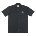 DICKIES Mens Black Shirt S Cotton Blend Workwear Buttoned Short Sleeve
