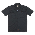 DICKIES Mens Black Shirt S Cotton Blend Workwear Buttoned Short Sleeve