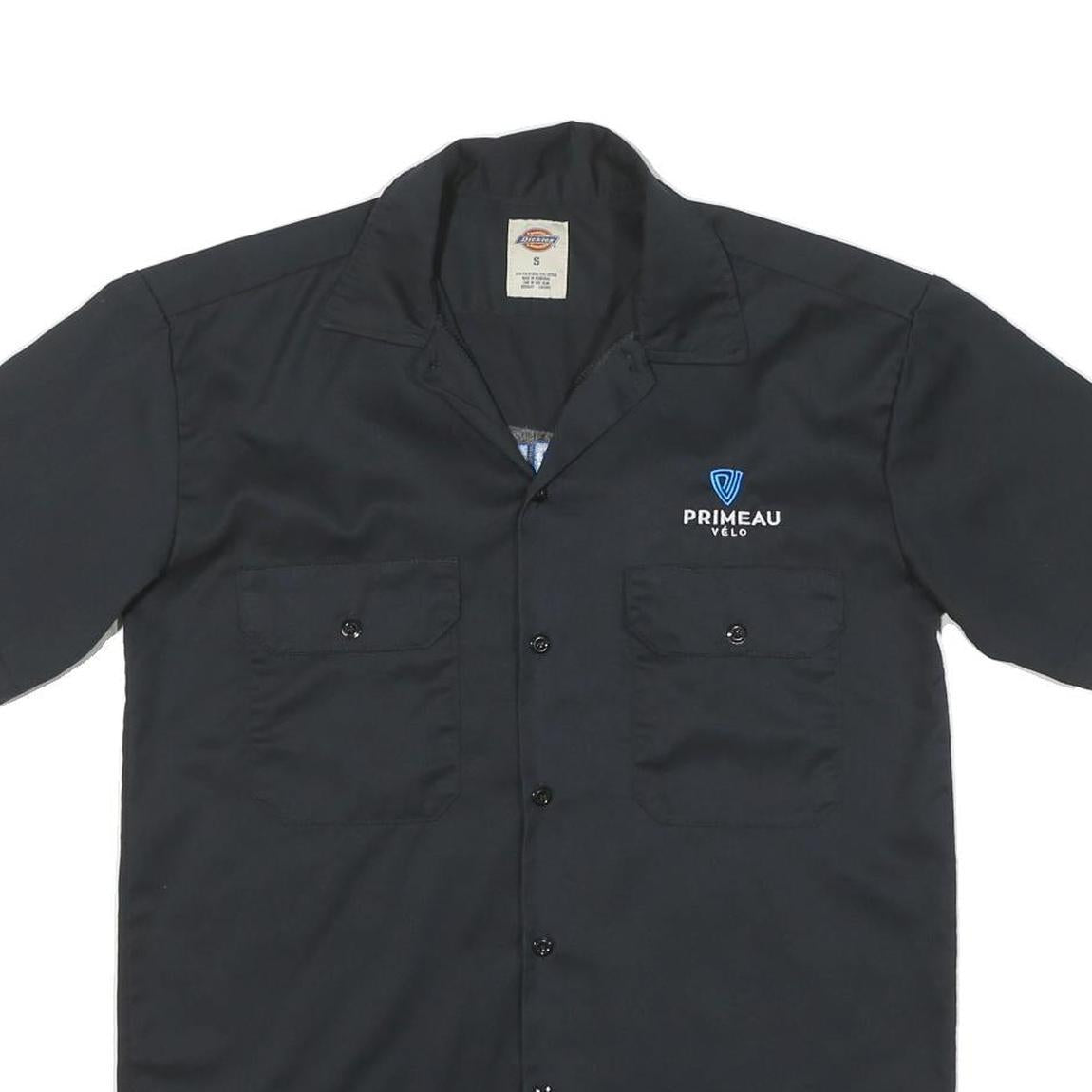 DICKIES Mens Black Shirt S Cotton Blend Workwear Buttoned Short Sleeve