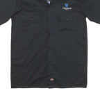 DICKIES Mens Black Shirt S Cotton Blend Workwear Buttoned Short Sleeve
