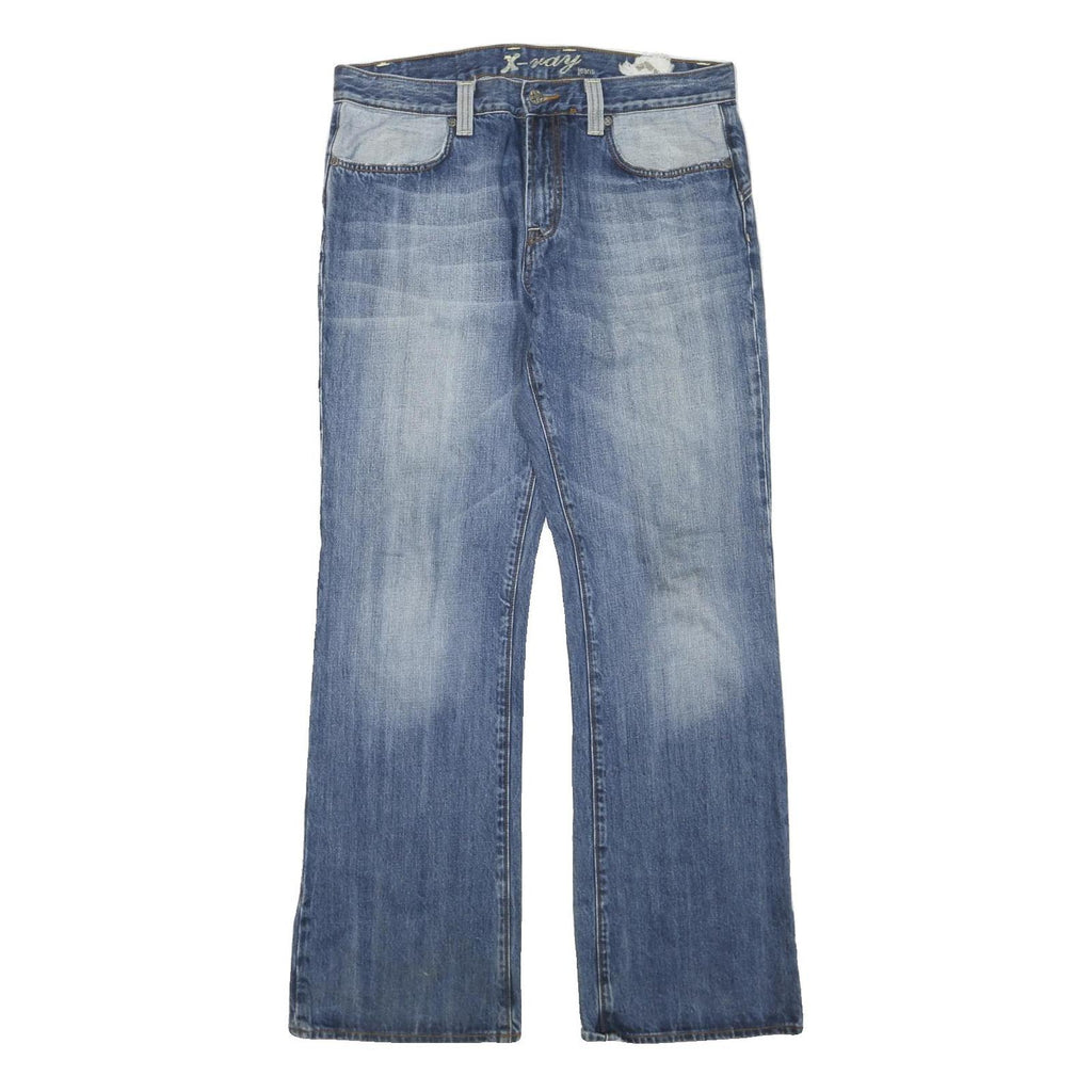 X-RAY JEANS Womens Blue Regular Fit Straight Denim Medium W36 L34 Cotton Blend