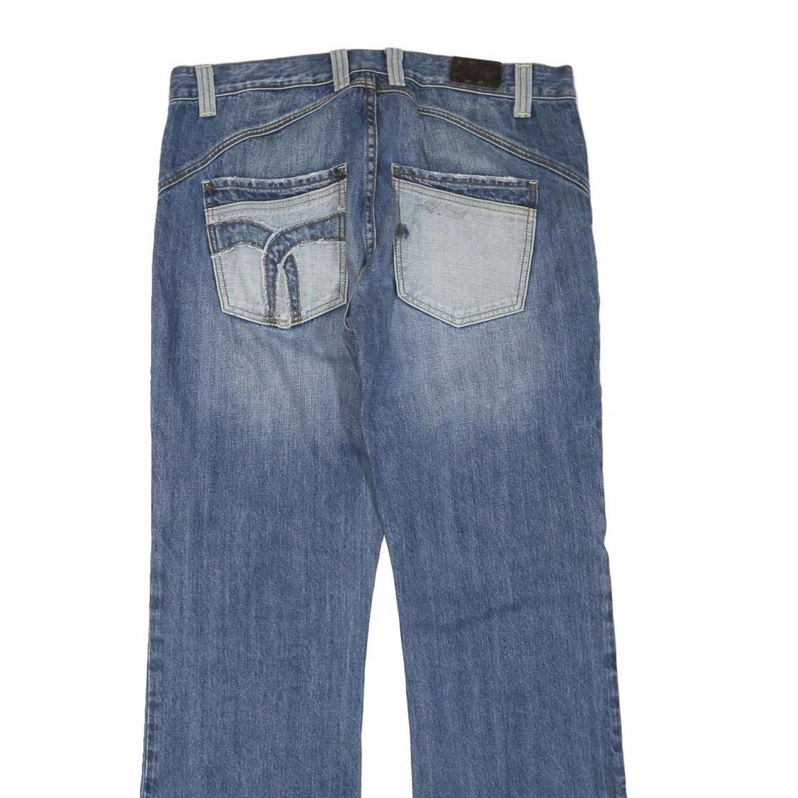 X-RAY JEANS Womens Blue Regular Fit Straight Denim Medium W36 L34 Cotton Blend