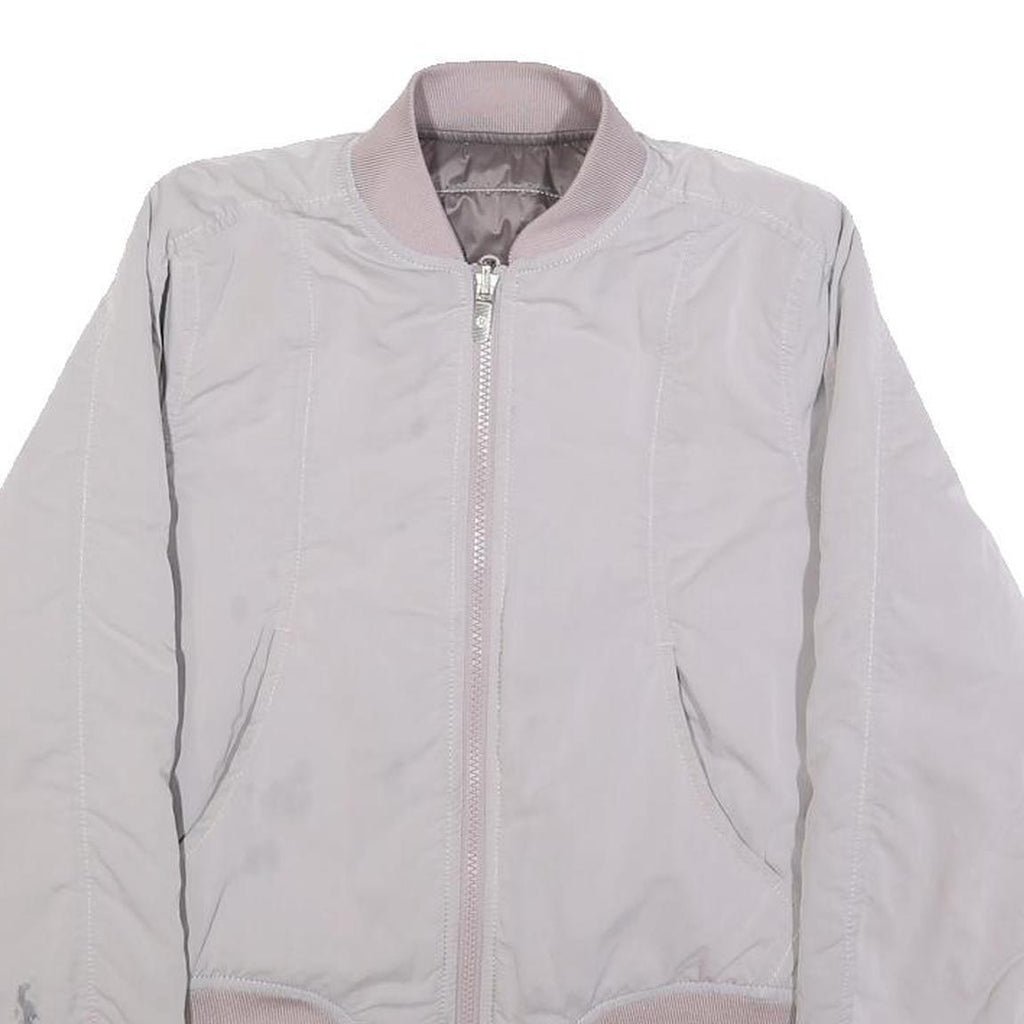 LULULEMON Womens Pink Nylon Bomber Jacket XS Reversible Zip Lightweight