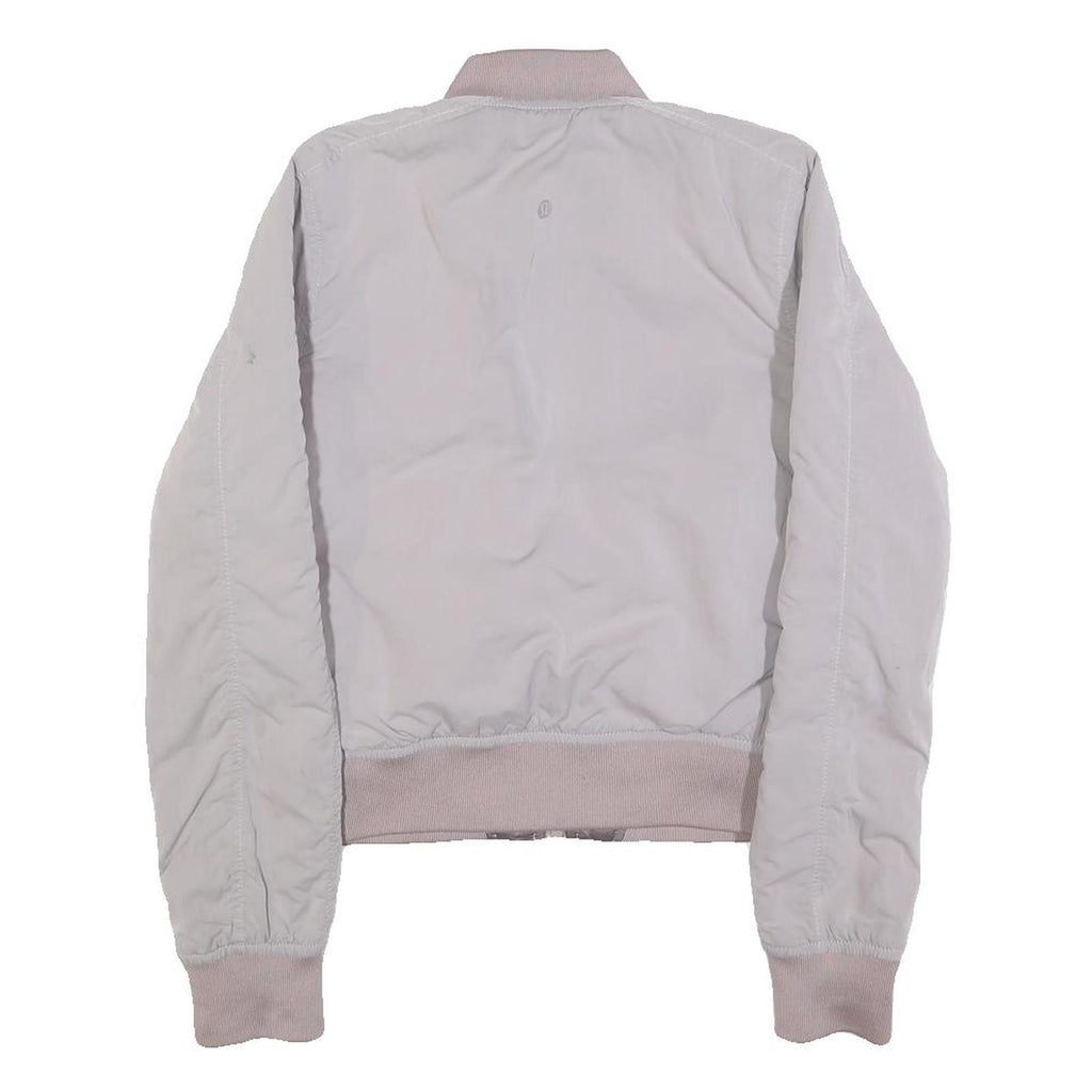 LULULEMON Womens Pink Nylon Bomber Jacket XS Reversible Zip Lightweight