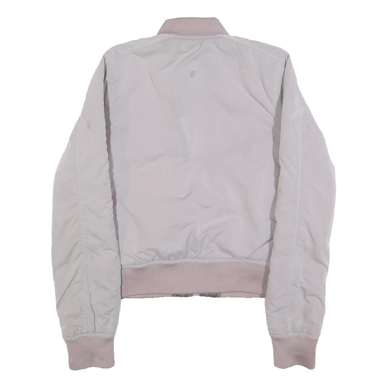 LULULEMON Womens Pink Nylon Bomber Jacket XS Reversible Zip Lightweight