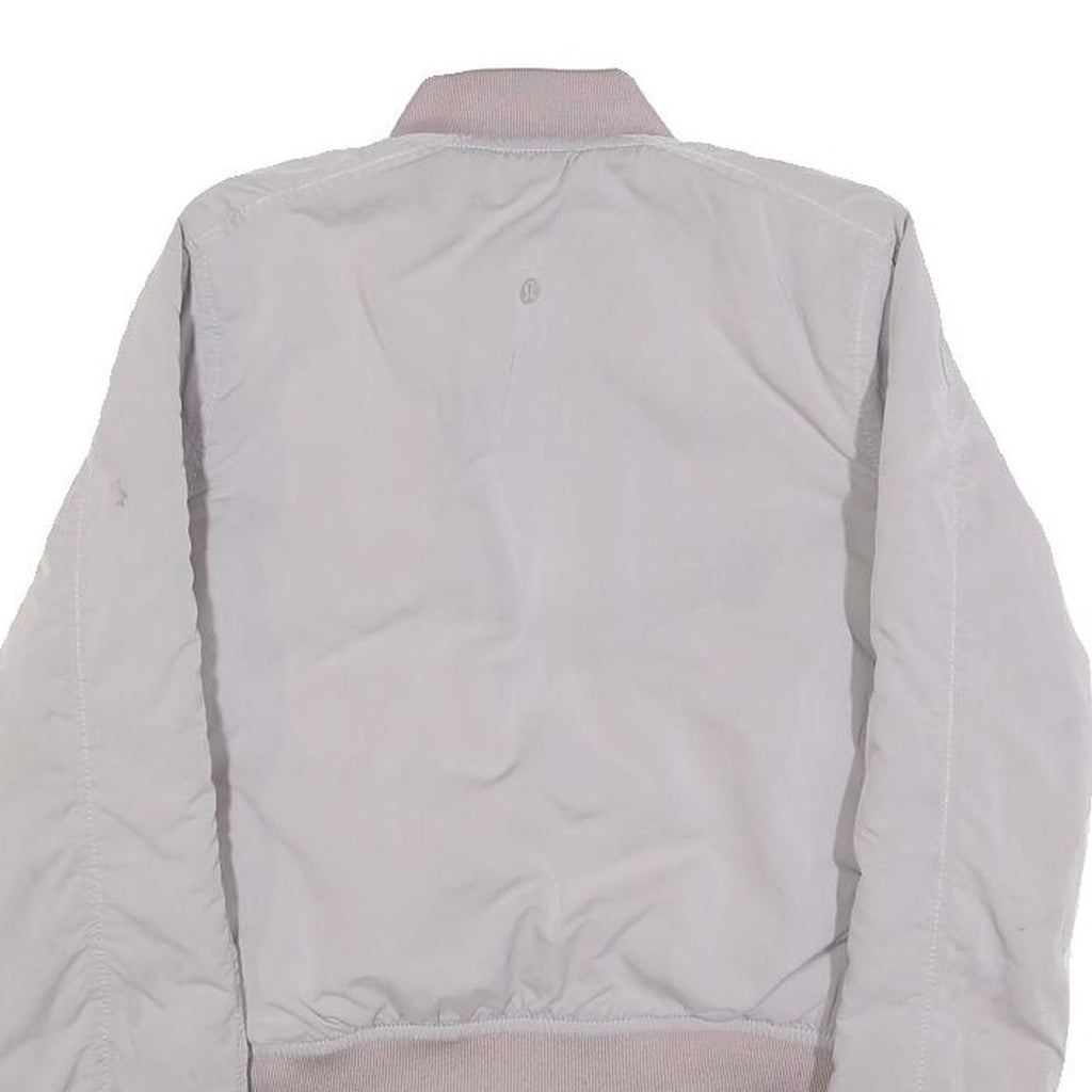 LULULEMON Womens Pink Nylon Bomber Jacket XS Reversible Zip Lightweight