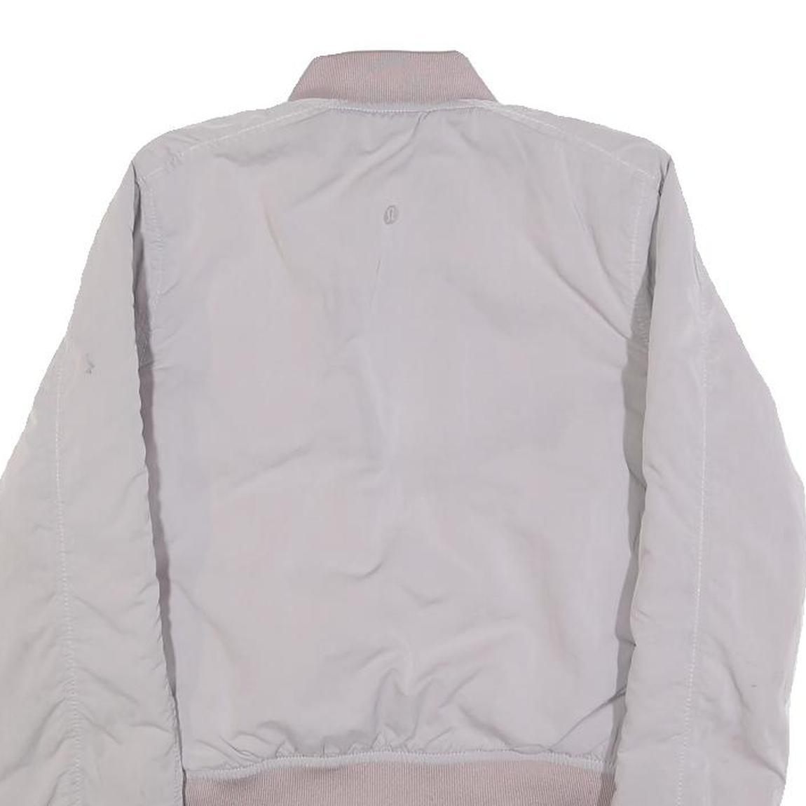 LULULEMON Womens Pink Nylon Bomber Jacket XS Reversible Zip Lightweight