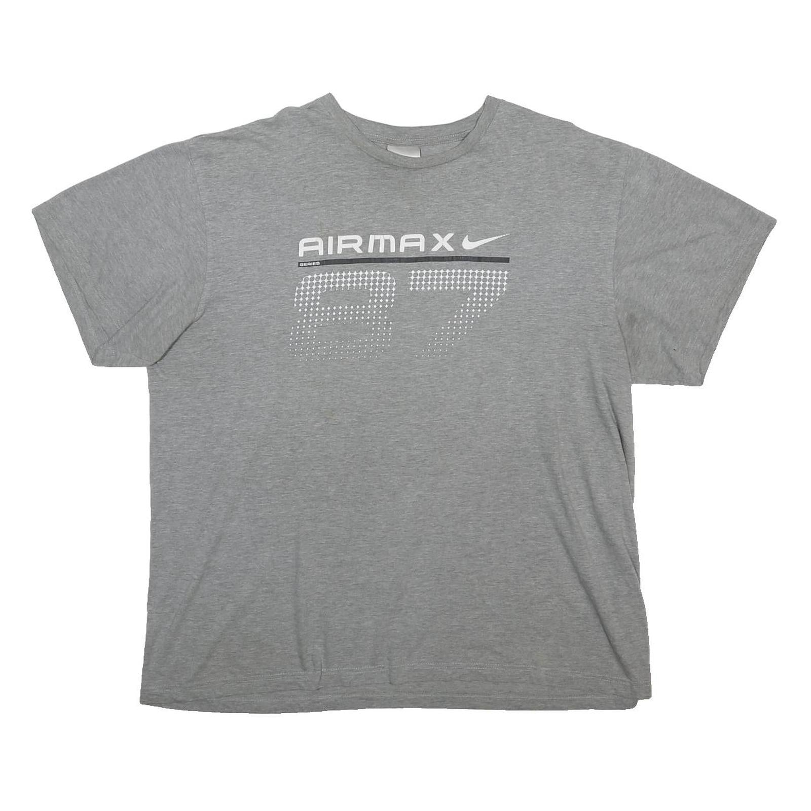 NIKE Mens Grey Airmax 87 Graphic T-Shirt 2XL Short Sleeve Crew Neck Cotton Blend