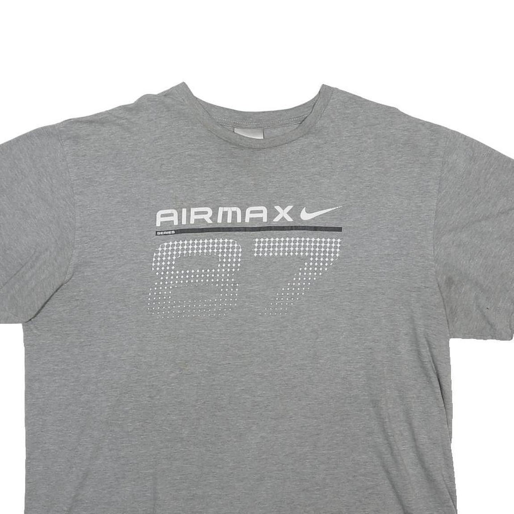 NIKE Mens Grey Airmax 87 Graphic T-Shirt 2XL Short Sleeve Crew Neck Cotton Blend