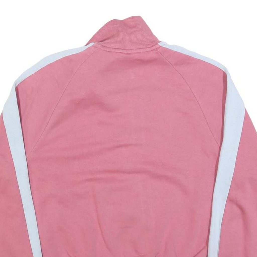 PUMA Womens Pink & White Zip Jacket M Cotton Blend Track Casual Sportswear
