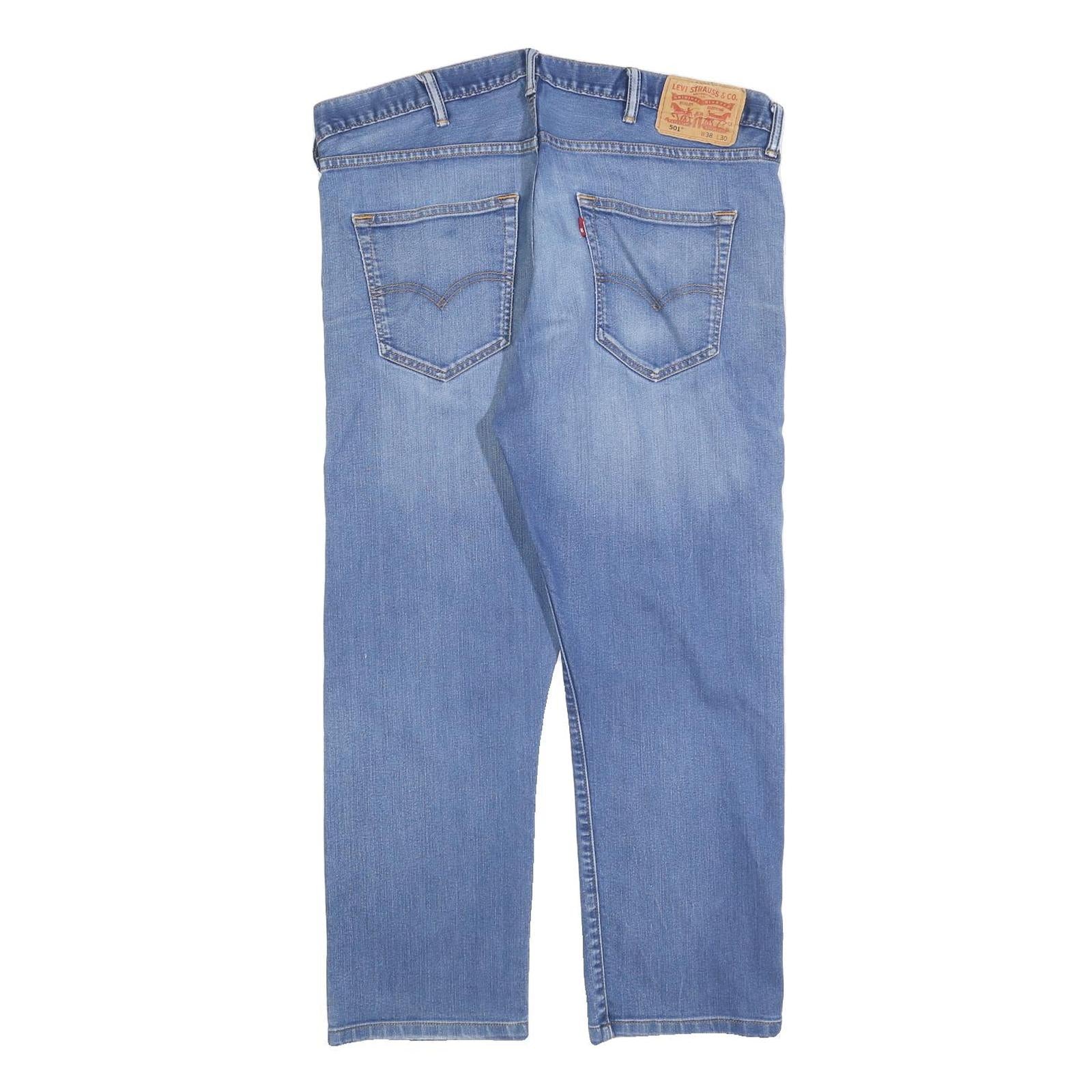 LEVI'S 501 Mens Jeans Blue Regular Straight Denim Medium W38 L25 Button Fly