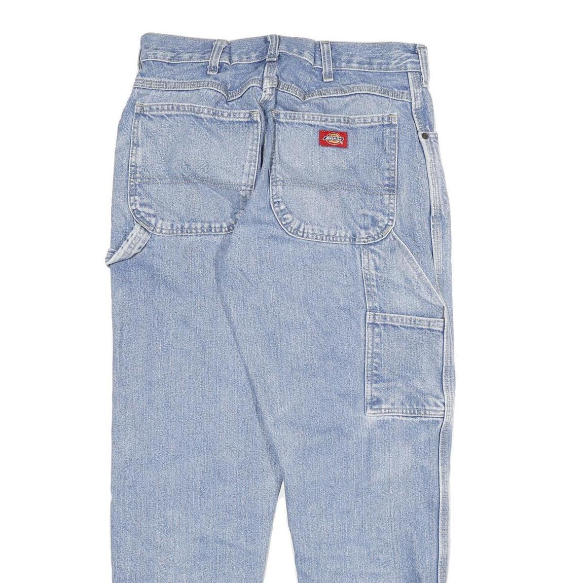 DICKIES Mens Jeans Blue Relaxed Straight Denim Light W29 L28 Casual Workwear