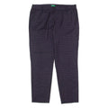 BENETTON Check Suit Womens Trousers Blue Regular Straight Wool W36 L28