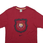 NIKE Mens Red FC Barcelona Graphic T-Shirt M Short Sleeve Crew Neck Football