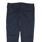 DICKIES Mens Cotton Blend Navy Regular Fit Straight Leg Trousers W42 L29
